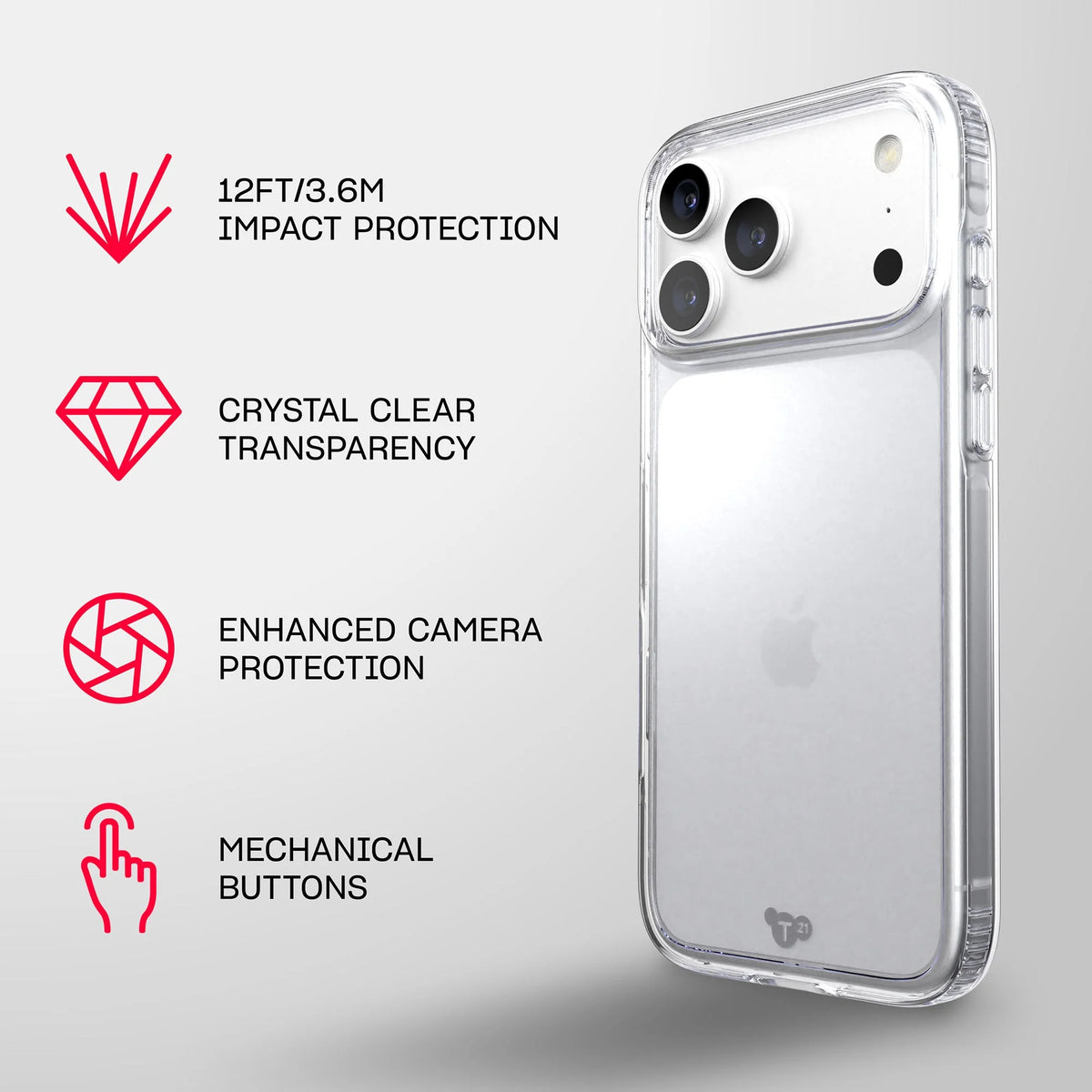 Tech21 EvoClear Case with MagSafe for iPhone 18 Pro - Clear