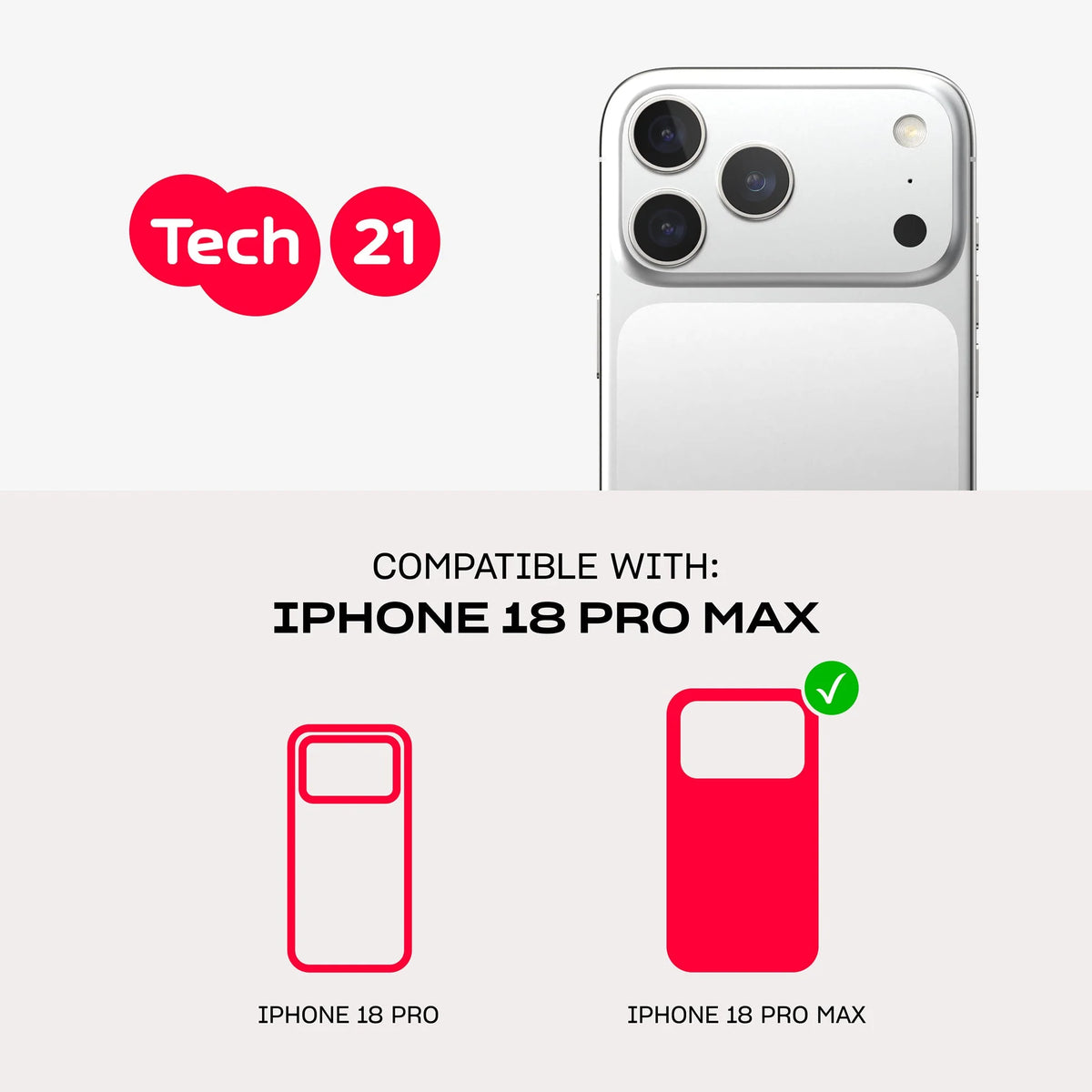 Tech21 EvoClear Case with MagSafe for iPhone 18 Pro Max - Clear