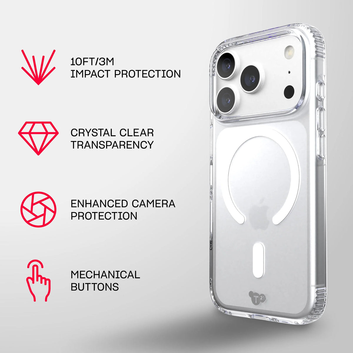 Tech21 EvoLite Clear Case with MagSafe for iPhone 18 Pro Max - Clear