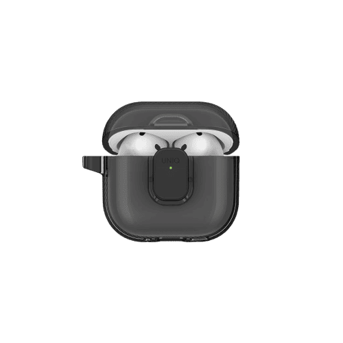 جراب UNIQ GLASE PRO لسماعات AirPods الجيل الرابع بقفل – دخاني لامع