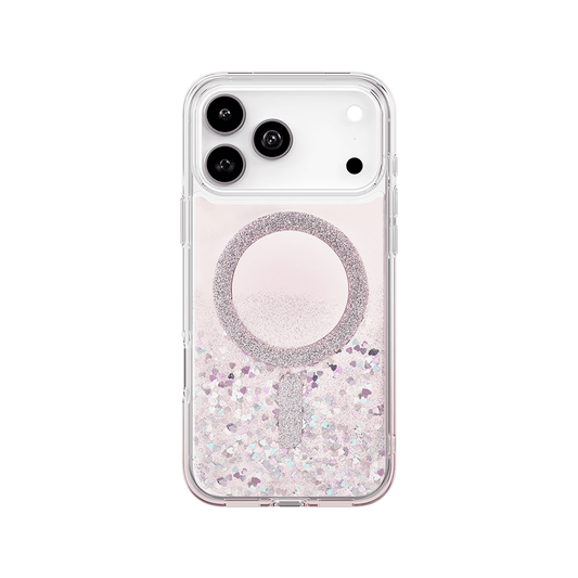 Uniq COEHL SOLÉA iPhone 17 Pro Max MagClick Magnetic Charging Compatible - Glitter Hearts