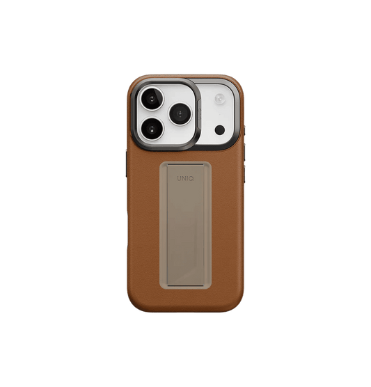 جراب UniQ Heldro Pro FlexGrip من الجلد الصناعي لهاتف iPhone 17 Pro Max - كراميل