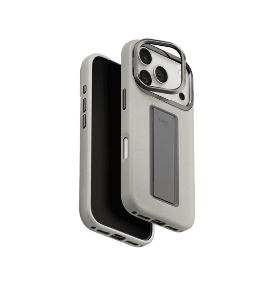 جراب UniQ Heldro Pro FlexGrip من الجلد الصناعي لهاتف iPhone 17 Pro Max - طيني