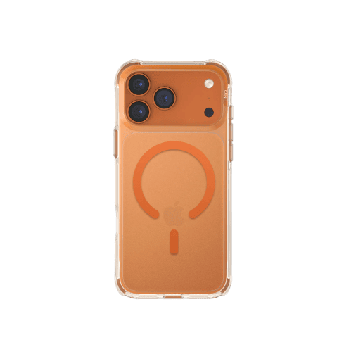 جراب UniQ LifePro Xtreme الهجين النحيف المقاوم لبصمات الأصابع والمتوافق مع MagClick لهاتف iPhone 17 Pro Max - برتقالي