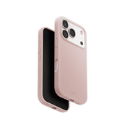 جراب UniQ Lino الهجين من السيليكون المتوافق مع MagClick لهاتف iPhone 17 Pro - وردي (Blush Pink)