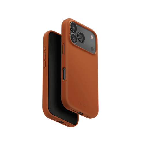 Uniq Lino Hybrid Silicone Case with MagClick Compatibility for iPhone 17 Pro - Sunset Orange