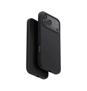 جراب UniQ Lino الهجين من السيليكون والمتوافق مع MagClick لهاتف iPhone 17 Pro Max - رمادي