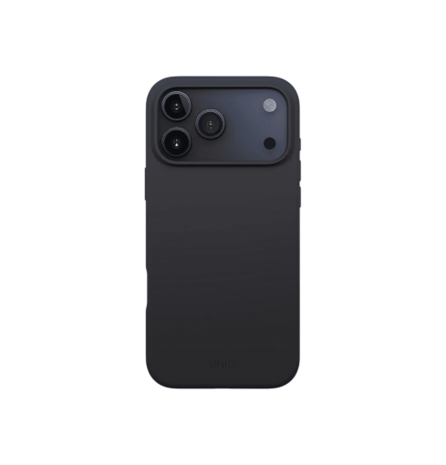جراب UniQ Lino الهجين من السيليكون والمتوافق مع MagClick لهاتف iPhone 17 Pro Max - رمادي