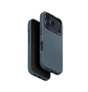 جراب UniQ Lyden الفاخر من الجلد الصناعي لهاتف iPhone 17 Pro - أزرق رمادي