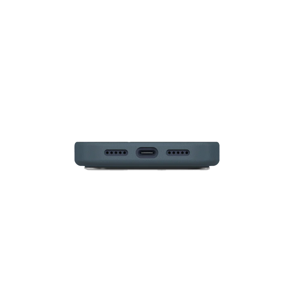 جراب UniQ Lyden الفاخر من الجلد الصناعي لهاتف iPhone 17 Pro - أزرق رمادي
