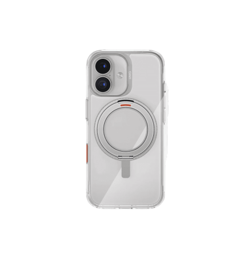 جراب Uniq Swivix 360 الدوار المزود بحامل لهاتف iPhone 17 - شفاف
