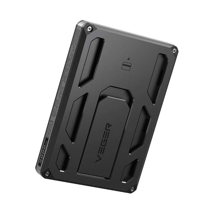 VEGER X5 6-in-1 5000mAh WalletTrack Power Bank with Find My - Black