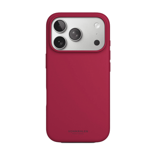 جراب Vonmahlen من السيليكون الناعم لهاتف iPhone 17 Pro - أحمر داكن