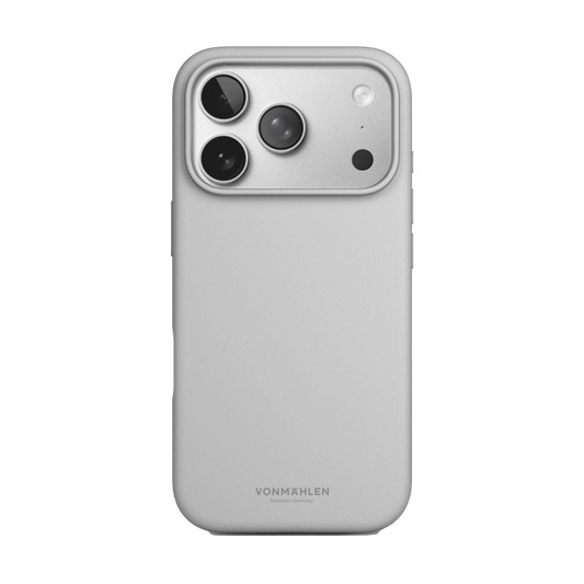 جراب سيليكون ناعم من Vonmahlen لهاتف iPhone 17 Pro - رمادي فاتح