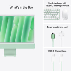 Included accessories preview featuring power cord, USB-C cable, Magic Keyboard, and Magic Mouse at Tradeline.