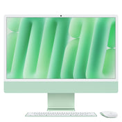 Front display view of the 24-inch iMac Retina 4.5K M4 10-core CPU 256GB Green at Tradeline.