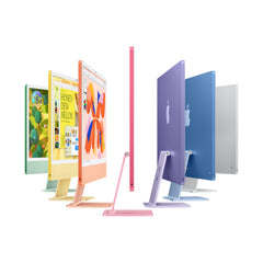 Multi-color group shot featuring the 24-inch iMac M4 10-core 256GB Silver model at Tradeline Egypt.