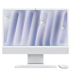 Front panel display view of the 24-inch iMac Retina 4.5K M4 10-core CPU 512GB Silver at Tradeline.