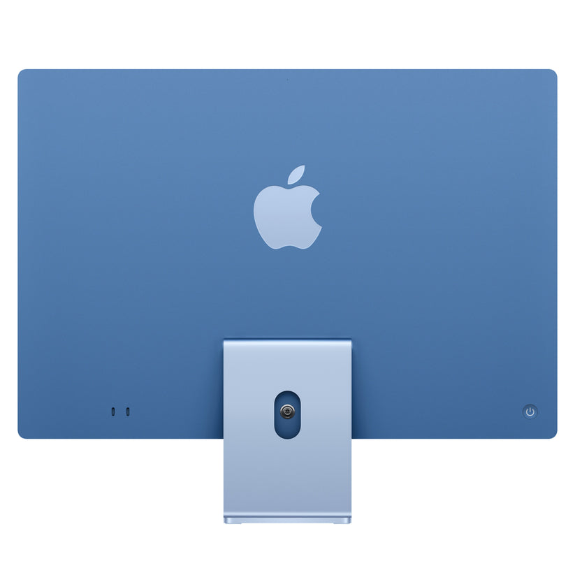 Rear view showing the vibrant finish of the 24-inch iMac Retina 4.5K M4 256GB Blue from Tradeline.