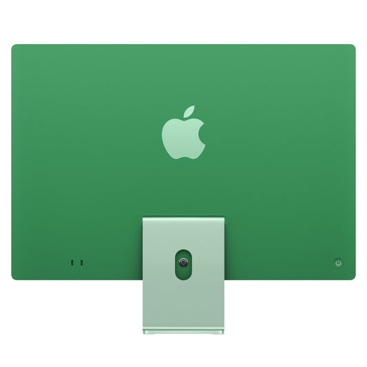 Back profile of the vibrant green casing on the 24-inch iMac M4 256GB Green from Tradeline.