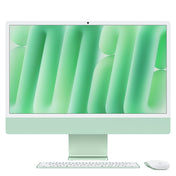 Front view of the 24-inch iMac Retina 4.5K M4 8-core CPU 256GB Green desktop at Tradeline.