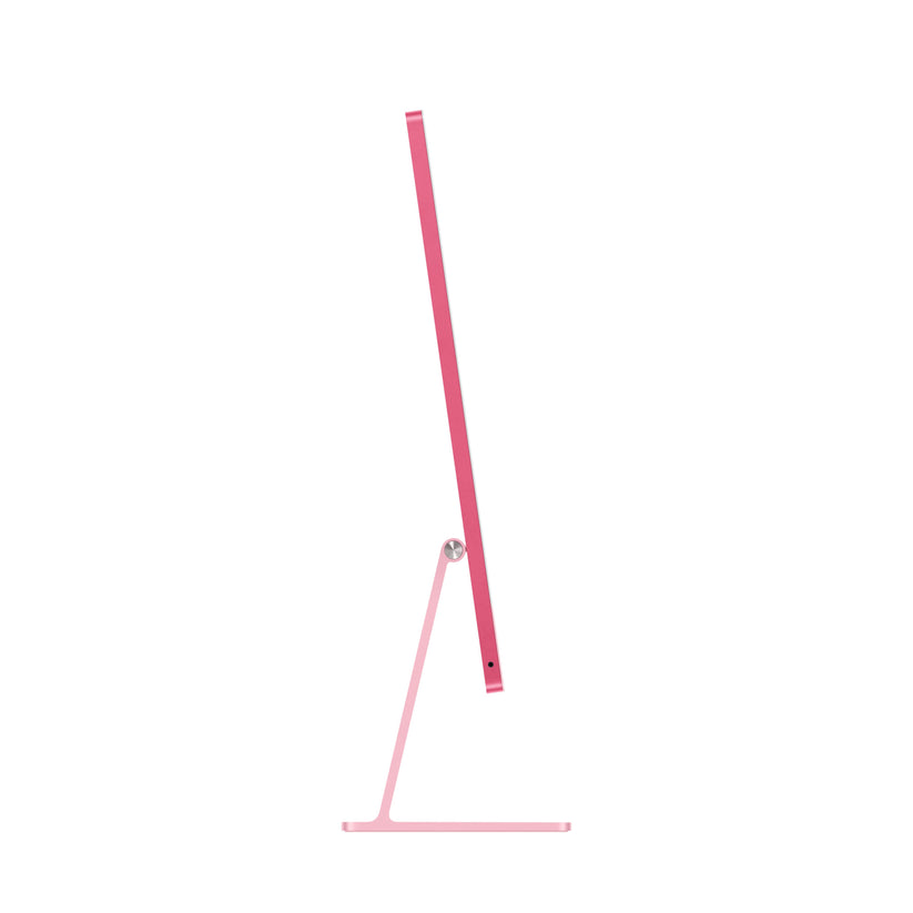 Thin side profile view of the 24-inch iMac M4 8-core GPU 256GB Pink available at Tradeline.