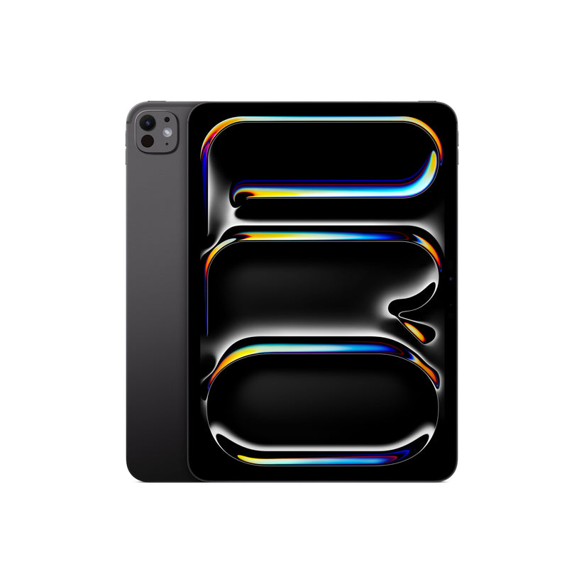 Back and side angle view of the Apple iPad Pro M5 11-inch Wi-Fi 256GB Standard Glass Space Black at Tradeline.
