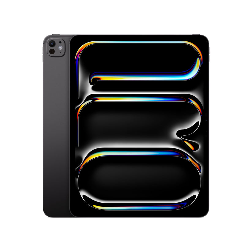 Back and side angle view of the Apple iPad Pro M5 13-inch Wi-Fi 1TB Nano-texture Space Black at Tradeline.