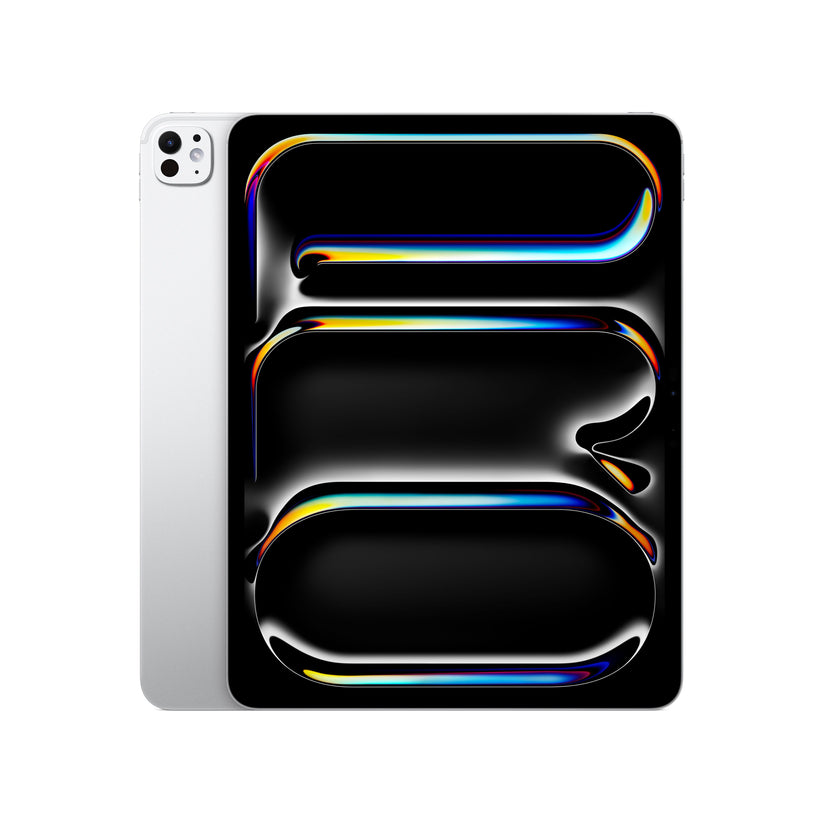 Back and side view of the Apple iPad Pro M5 13-inch Wi-Fi 1TB Standard Glass Silver at Tradeline.
