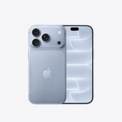 Front and back view of the Apple iPhone 18 Pro 1TB in Glacier available at Tradeline.