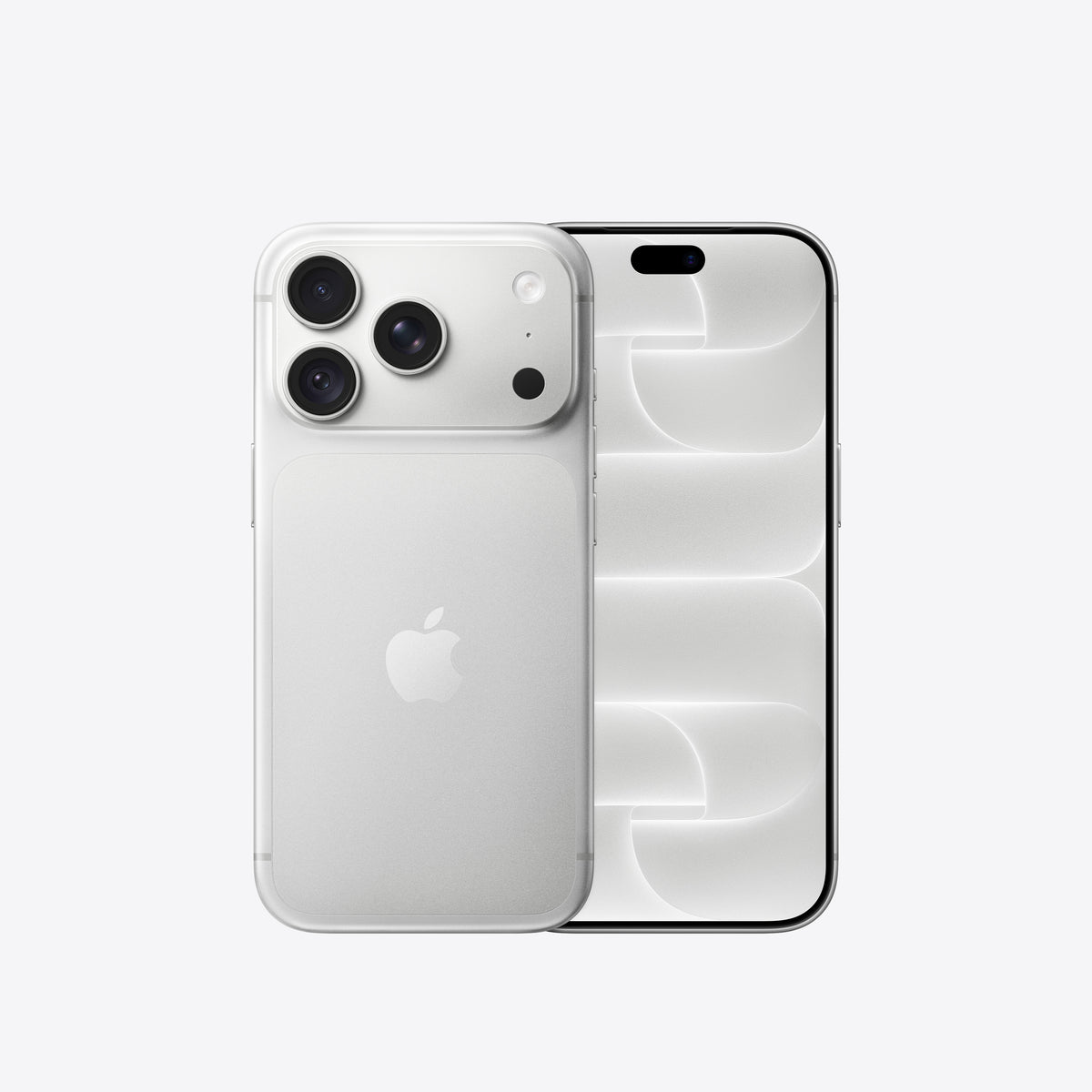 Front and back view of the Apple iPhone 18 Pro 2TB in Silver available at Tradeline.