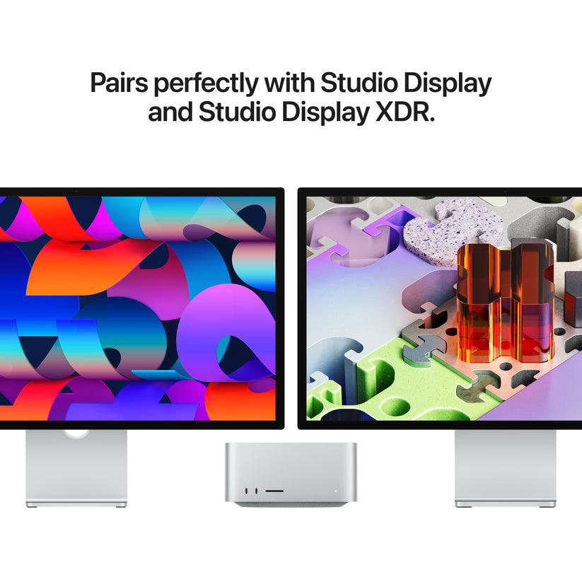 Apple Mac Studio M5 Max 18-core CPU 512GB SSD setup styled seamlessly with the Studio Display at Tradeline.