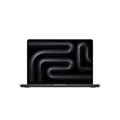 Open front display perspective of the 14-inch MacBook Pro M5 10-core CPU 1TB Space Black at Tradeline.