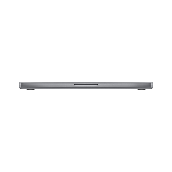 Side view showing the closed design of the 16-inch MacBook Pro M5 Max 32-core GPU 2TB Space Black at Tradeline.