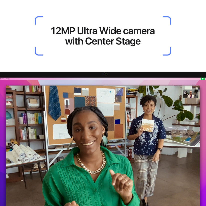 Close-up view of the built-in 12MP Ultra Wide camera on the Apple Studio Display Standard glass from Tradeline.