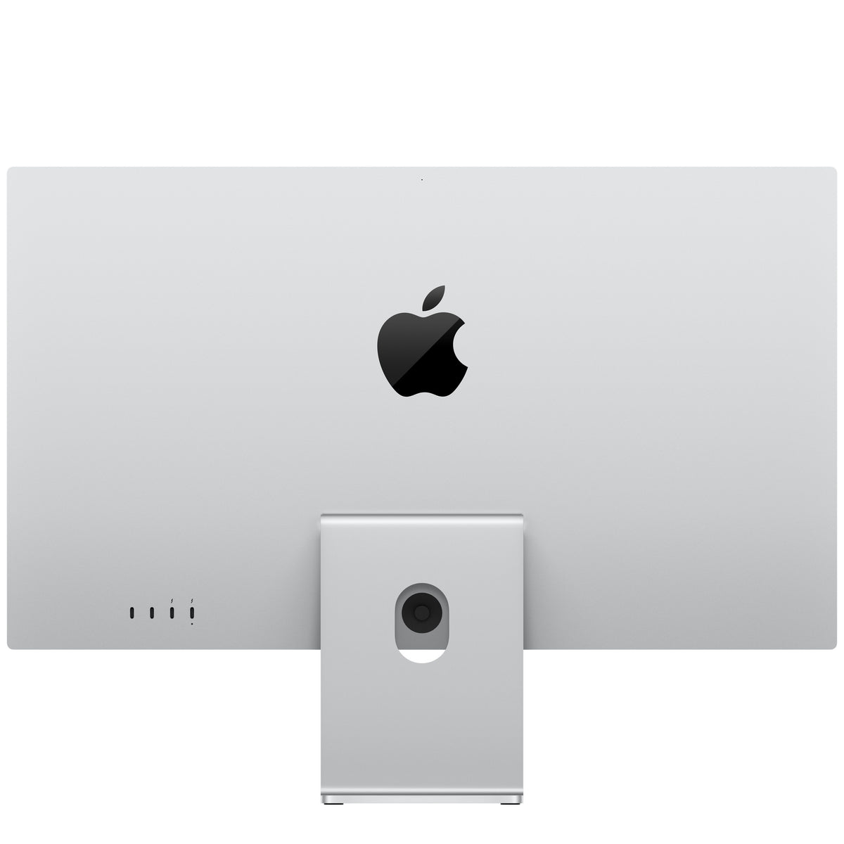 Rear view showing the aluminum back of the Apple Studio Display Standard glass Tilt-adjustable stand from Tradeline.