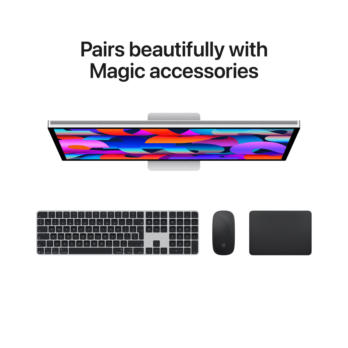 Apple Studio Display Standard glass paired seamlessly with a Mac and desktop accessories at Tradeline Egypt.