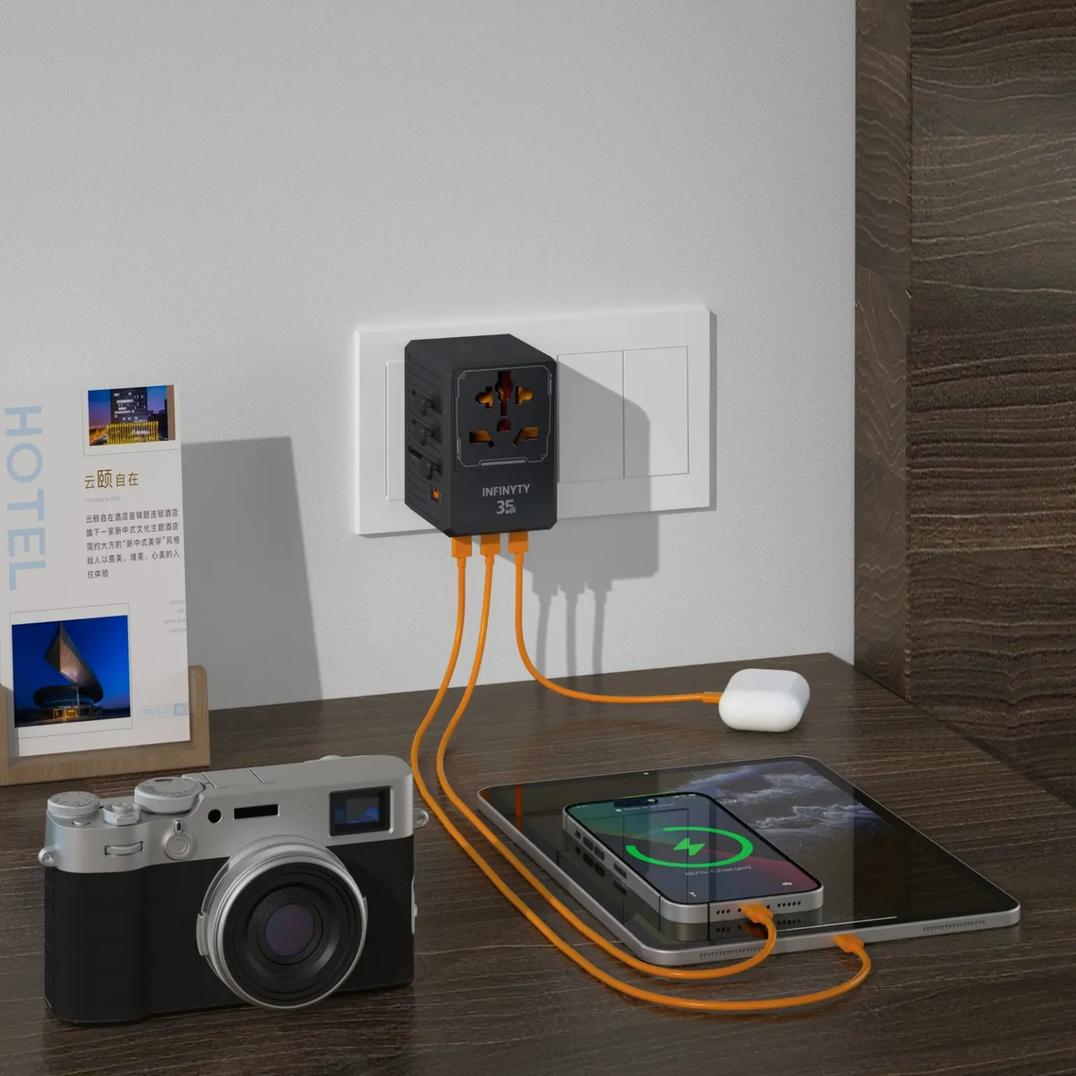 infyty ATLAS-35 Universal Travel Adapter Power Delivery 35W - Black