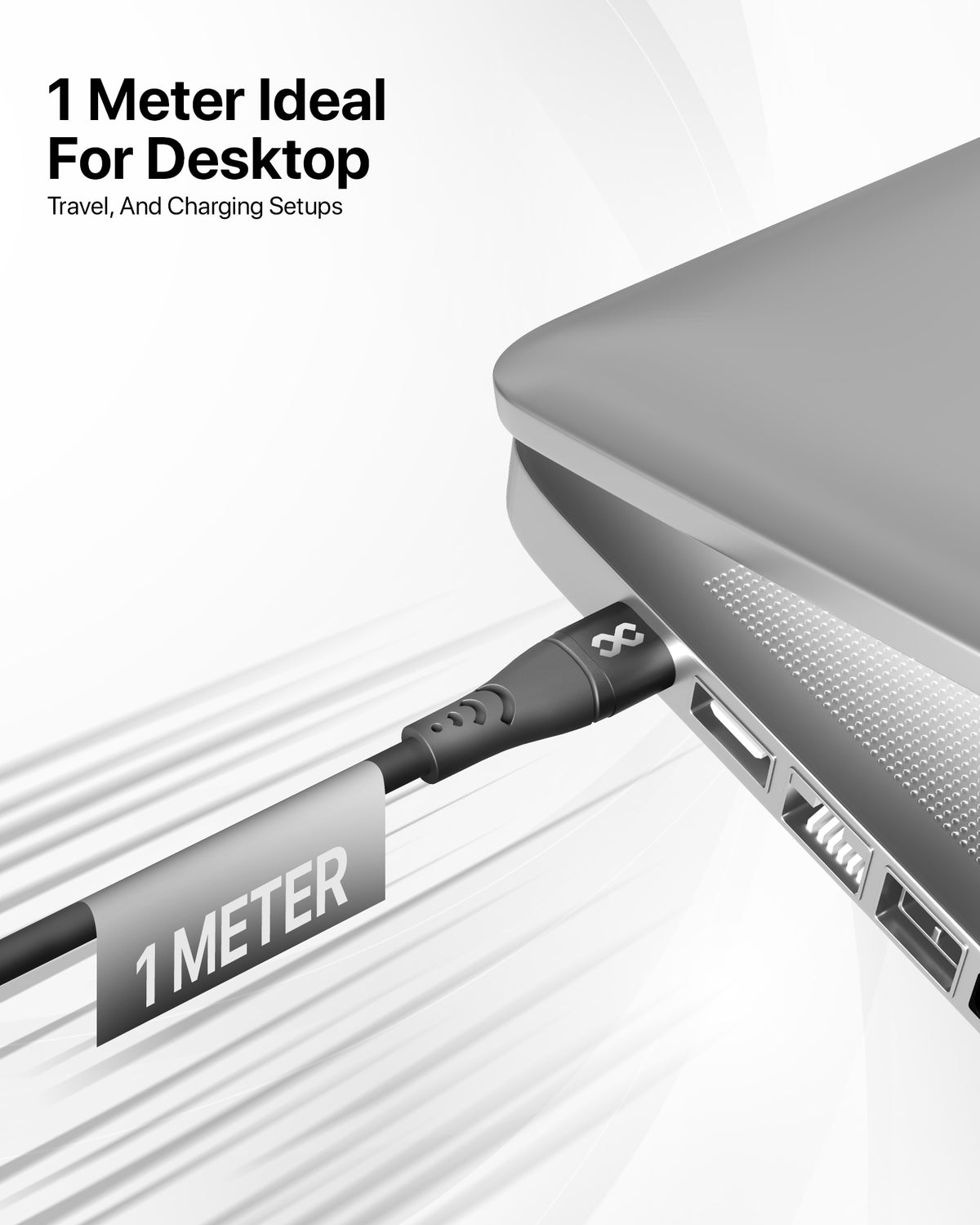 infyty DUO FLEX-I Silicone USB-C to USB-C Charging Cable 100W (1M) - Black