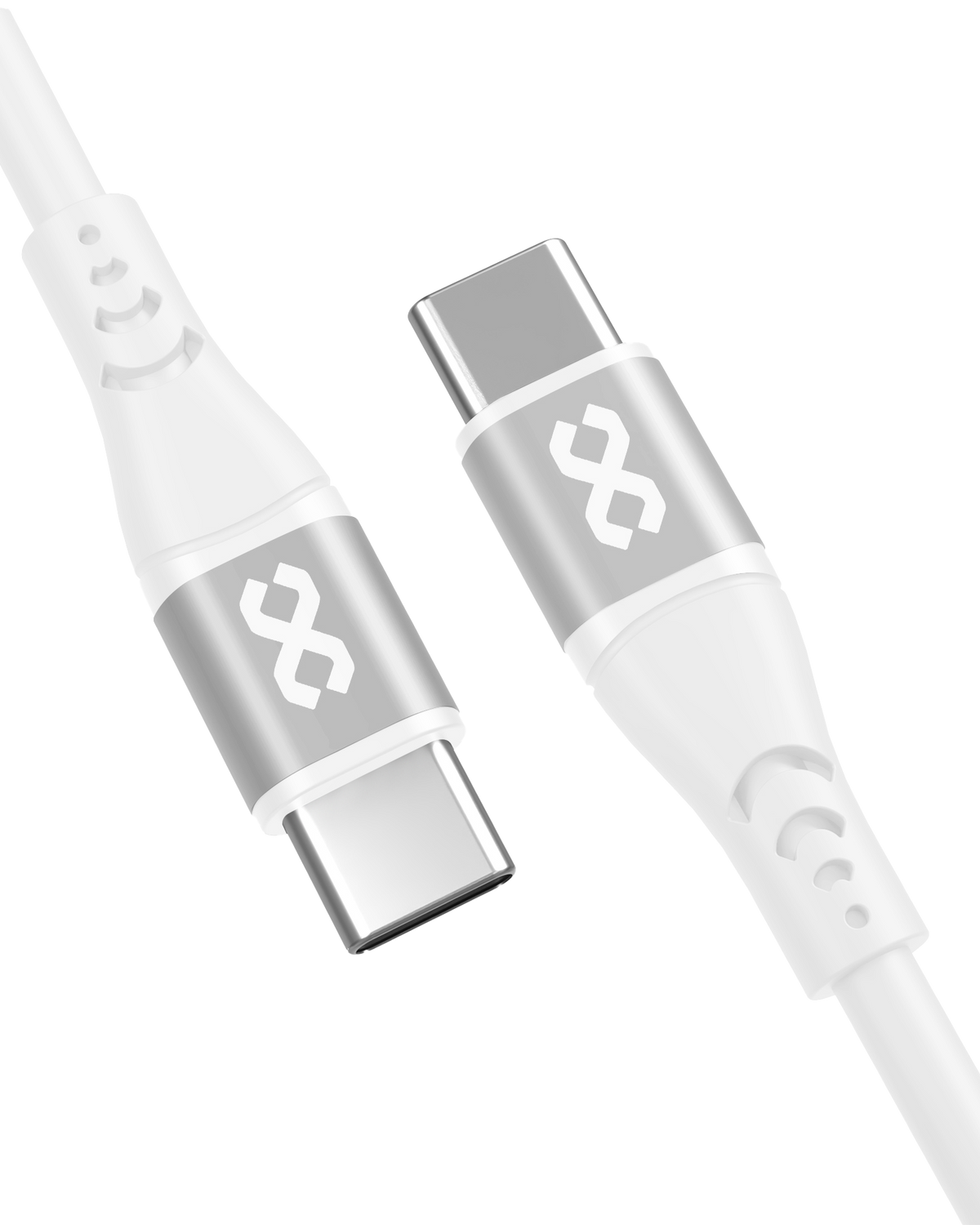 infyty DUO FLEX-I Silicone USB-C to USB-C Charging Cable 100W (1M) - White