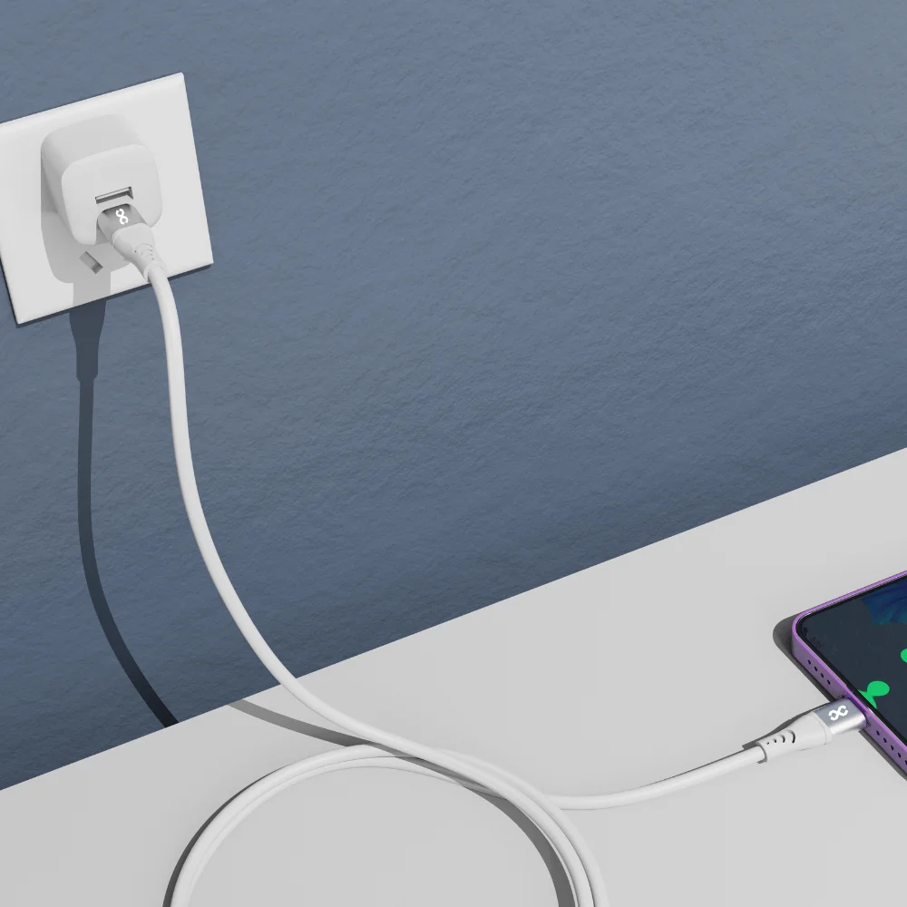 infyty DUO FLEX-I Silicone USB-C to USB-C Charging Cable 100W (1M) - White