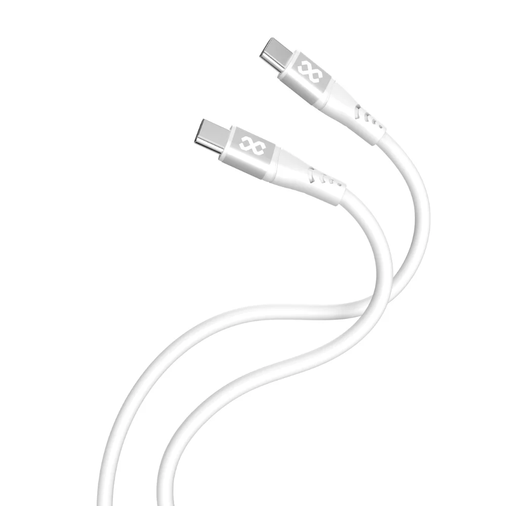 infyty DUO FLEX-I Silicone USB-C to USB-C Charging Cable 100W (1M) - White
