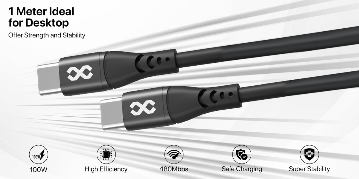 infyty FlLEXERA Silicone USB-C to Lightning Charging Cable 60W (1M) - Black