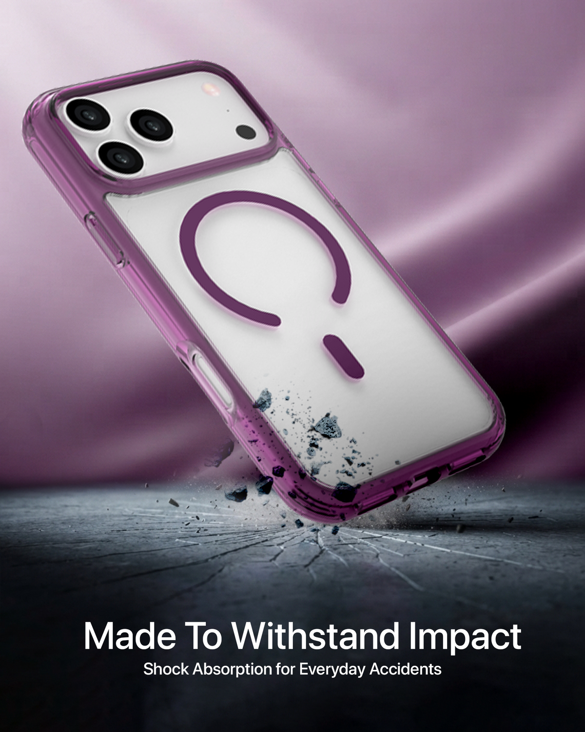 infyty GLOVIO Clear Case with Colored Edges for iPhone 18 Pro - Burgundy