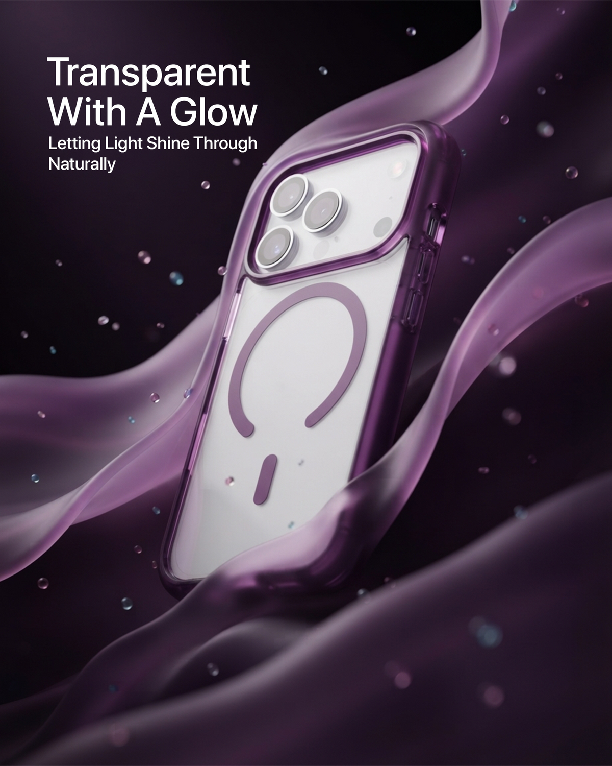 infyty GLOVIO Clear Case with Colored Edges for iPhone 18 Pro Max - Burgundy