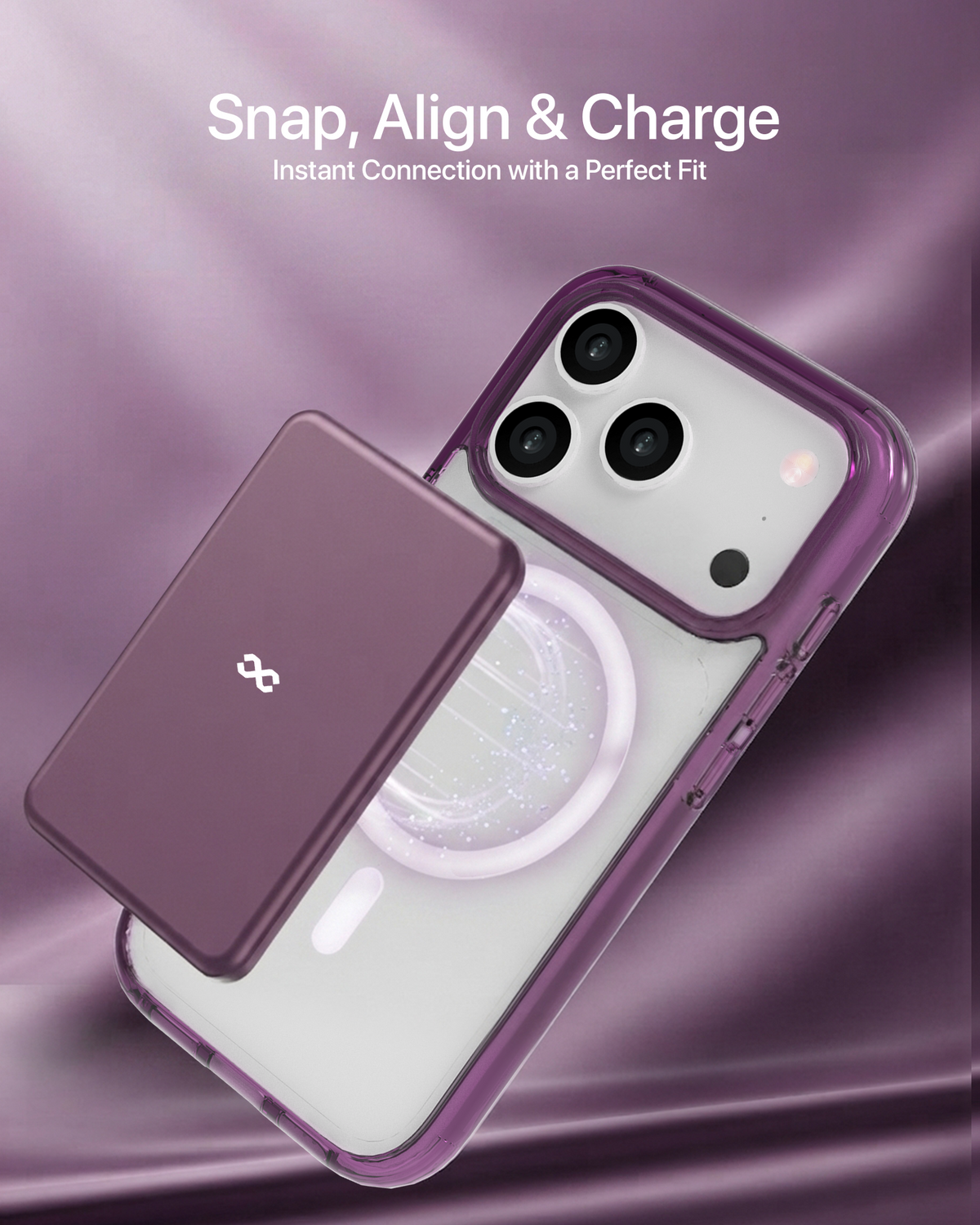 infyty GLOVIO Clear Case with Colored Edges for iPhone 18 Pro Max - Burgundy