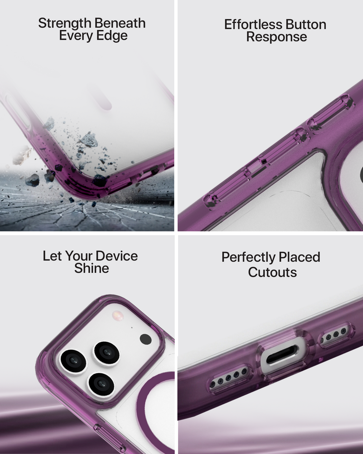 infyty GLOVIO Clear Case with Colored Edges for iPhone 18 Pro Max - Burgundy