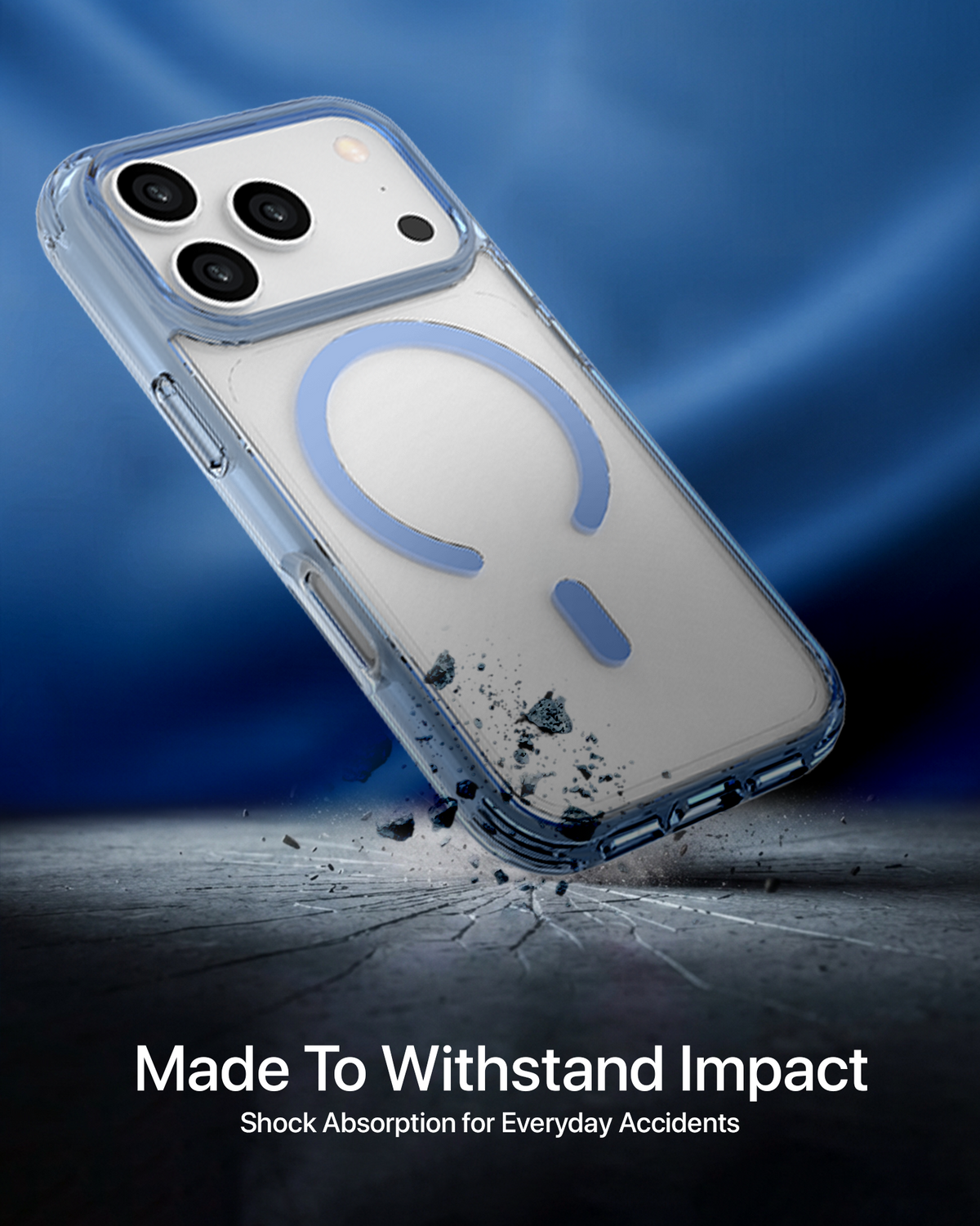 infyty GLOVIO Clear Case with Colored Edges for iPhone 18 Pro Max - Light Blue