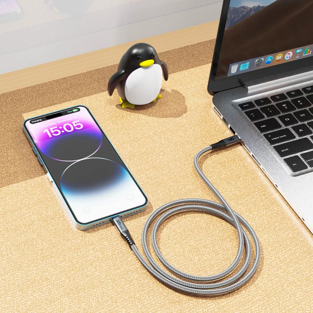 infyty INFINTY POWER G2 Nylon Braided USB-C to USB-C Charging Cable 240W (1.2M) - Grey