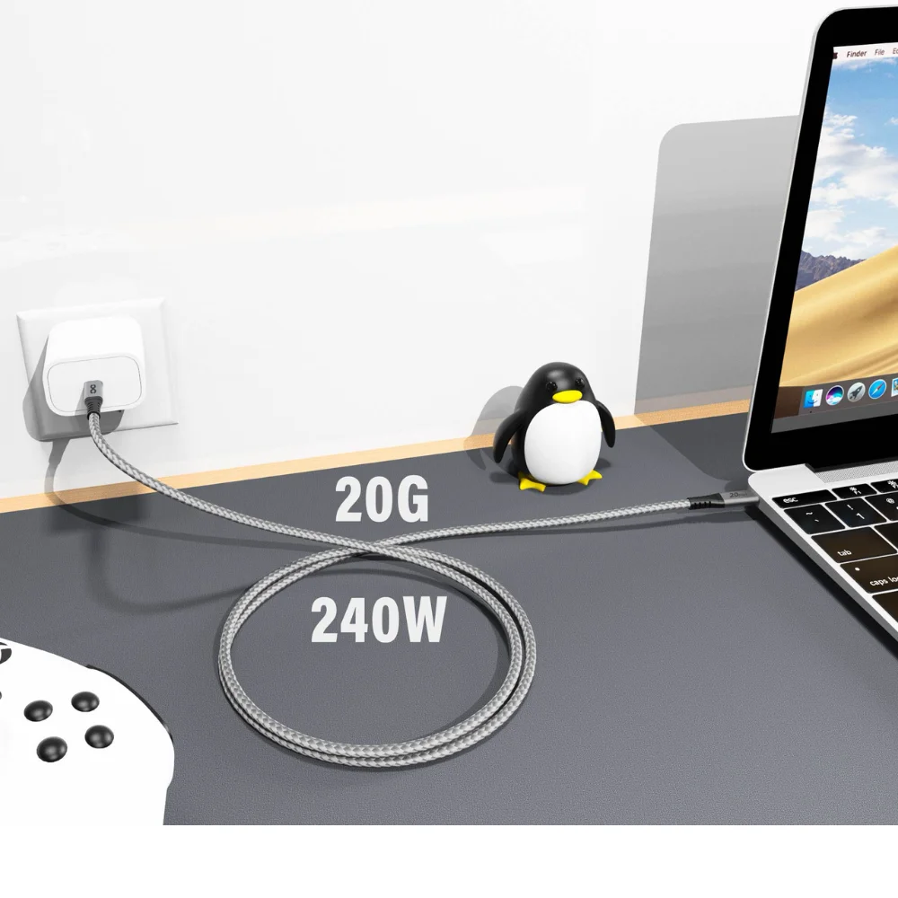 infyty INFINTY POWER G2 Nylon Braided USB-C to USB-C Charging Cable 240W (1.2M) - Grey